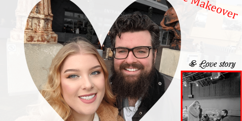 A man and woman taking a selfie