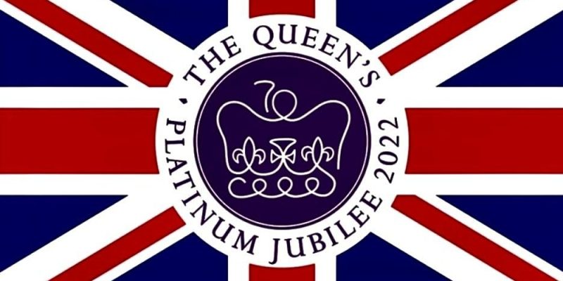 A flag with a crown and text