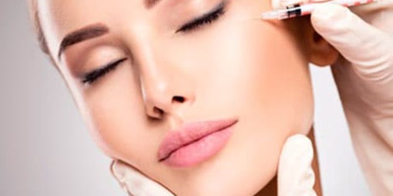 A woman getting botox injection